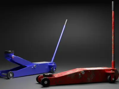 Hydraulic Floor Jack Low-poly 3D model