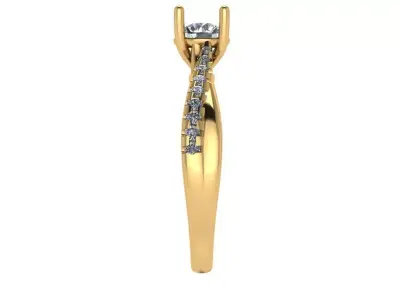 criss cross solitaire ring cathedral shank  3D print model