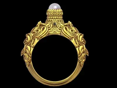 Pearl Ornament Ring 3D print model