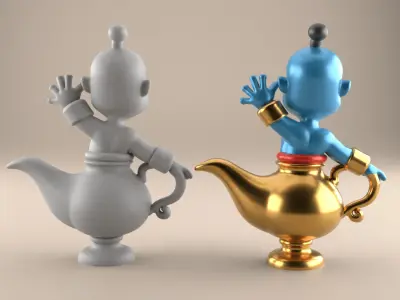 Fun Genie Lamp 3D STL File for Desk Decor Toys 5 3D print model