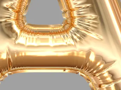  Balloons  Alphabet Golden 3D model