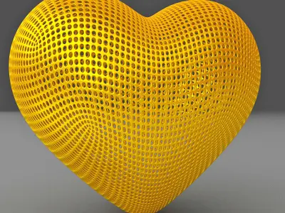 Perforated Heart Shape 3D Print Model 3D print model