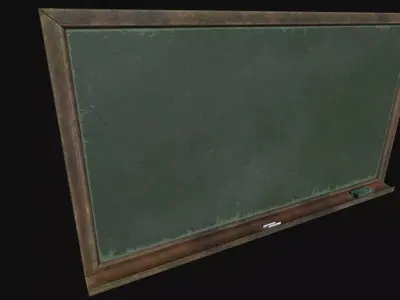 Old Chalkboard Low-poly 3D model