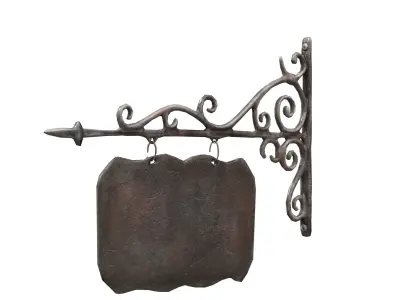 Signboard cast iron Low-poly 3D model