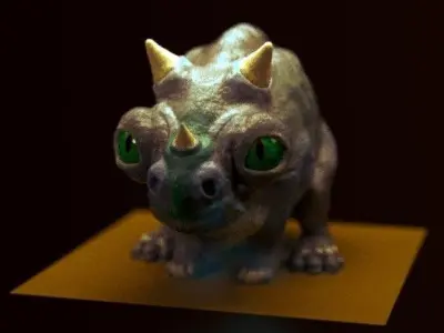 little alien reptile creature RIGGED 3D model