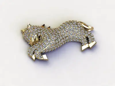 Horse Pendant jewelry with diamond  3D model