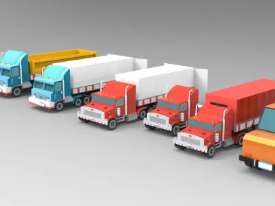 delivery truck  Free low-poly 3D model