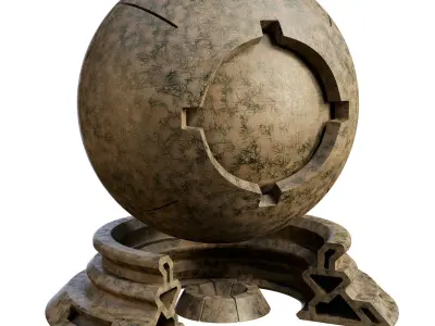 Patina Materials 09-10 - PBR - Seamless - 4k - SBSAR Low-poly 3D model