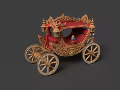 Chinese ancient  carriage   Low-poly 3D model from CGTrader