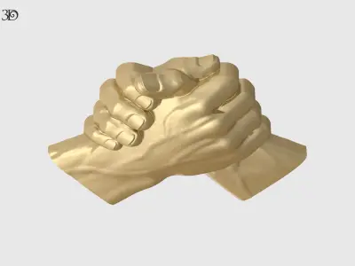Handshake Relief Sculpture 3D print model