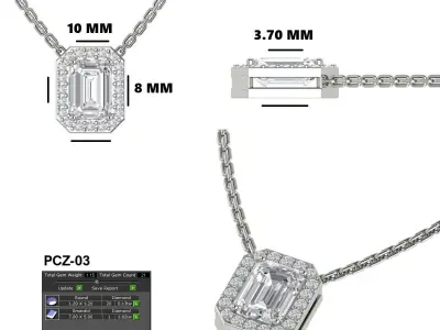Prong Setting Halo Pendant 3D print model