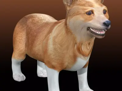 Corgi - Dog Low-poly 3D model