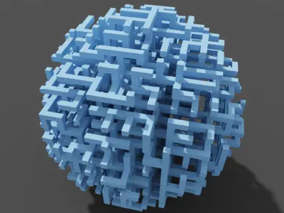 Spherical Maze in Voxels 3D model