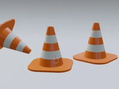 Cone Barricade  Free low-poly 3D model