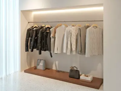 Modern Minimalist Walk-in Closet 130 3D model