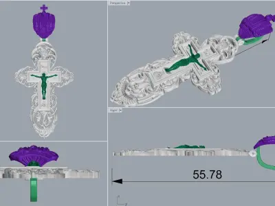 Crucifix cross 2 3D print model