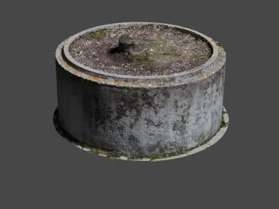Planter concrete circle 3D model