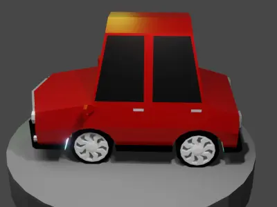 Cartoon Low Poly Car 02 - Low-poly 3D Low-poly 3D model