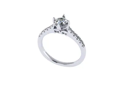 Women diamond engagement ring 3d render 3D print model