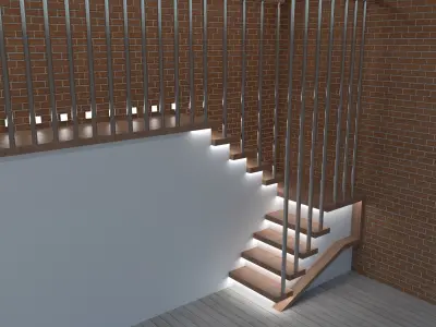 3D Stairs Luxury Low-poly 3D model