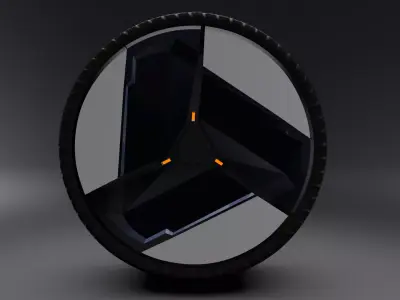 Concept Car Rim 3D Model Low-poly 3D model