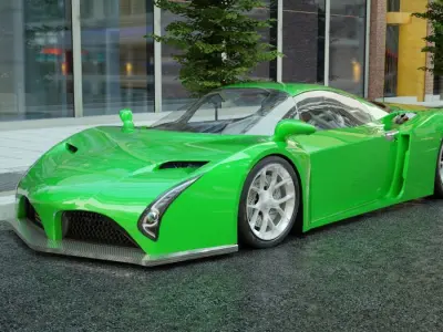 Generic Supercar v15 Low-poly 3D model