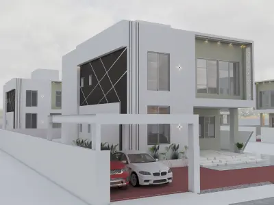 Contemporary Villa A71 DWG SketchUp Render Bundle 3D model