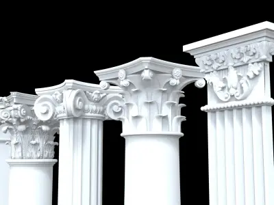 Classical Columns pillar decorate 3d model 3D model