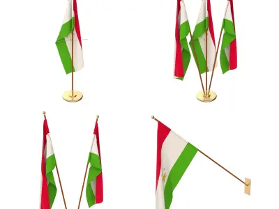 Tajikistan Flag Pack 3D model