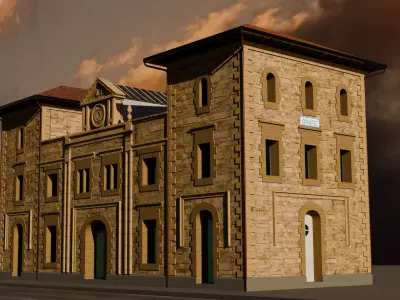 Railway station in Onati 3D model