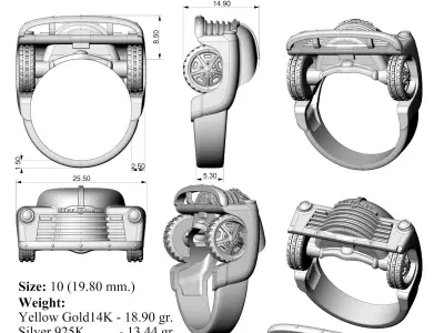 1950 Chevy truck Ring 3D print model