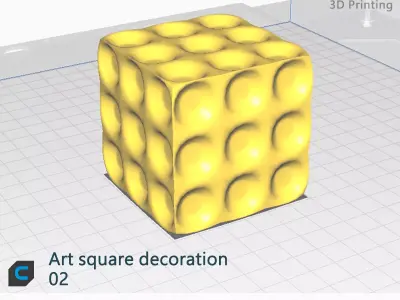 Art square decoration Free 3D print model