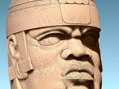 Olmeca Colossal Head CNC ARTCAM ASPIRE 3D print model