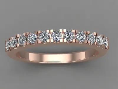 Engagement Rose Gold Diamond Band 3D Print Model Free 3D print model