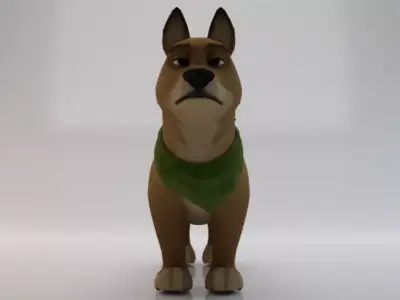 3D Dog  Low-poly 3D model