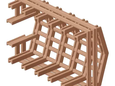 Plastic Exquisite Building Frame Toy 3D model