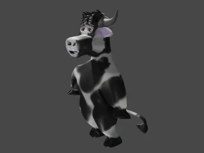 Stylized Cartoon Bull 3D Model - Low Poly Low-poly 3D model