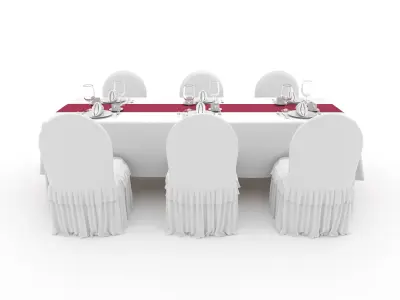 Banquet Table and Chair 115 3D model
