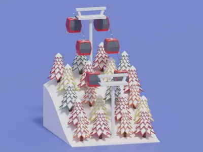 Winter Hill Forest Cable Car 3D model