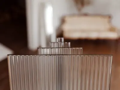 Fluted Glass Panes 01 Low-poly 3D model