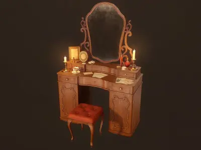 Bedroom Furniture Props Pack Low-poly 3D model