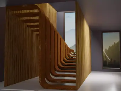 Beautiful Design Staircase  Low-poly 3D model