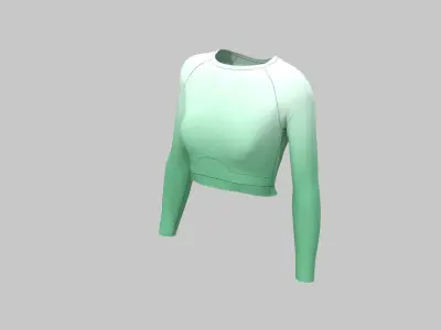 Activewear long sleeve crop top 3D model