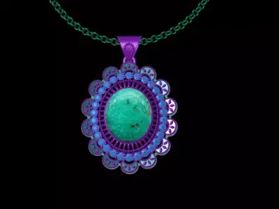 Turquoise Pendant 3D print model