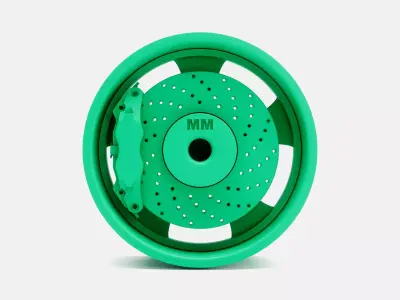 18x9 Rocket Booster Wheel and Brake 3D print model