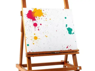 Vibrant Easel Canvas model pack Low-poly 3D model