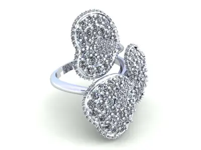 Love Leaf Hart Diamond Ring 3D print model