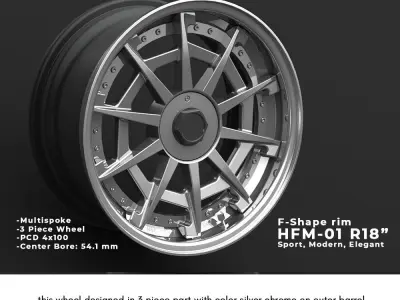 modern elegant rim concept like Rotiform CVT-HFM 01 3D model