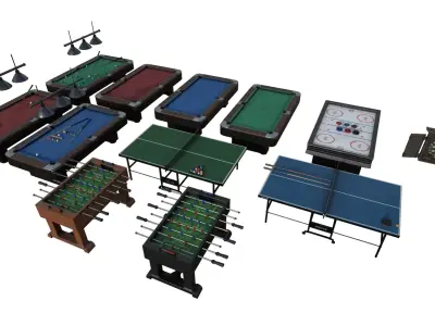 Bar Games Pack Low-poly 3D model