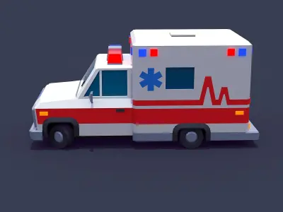Ambulance Low-poly 3D model